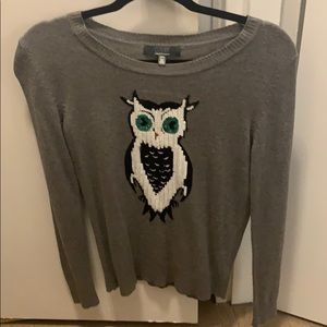 Sequined owl sweater